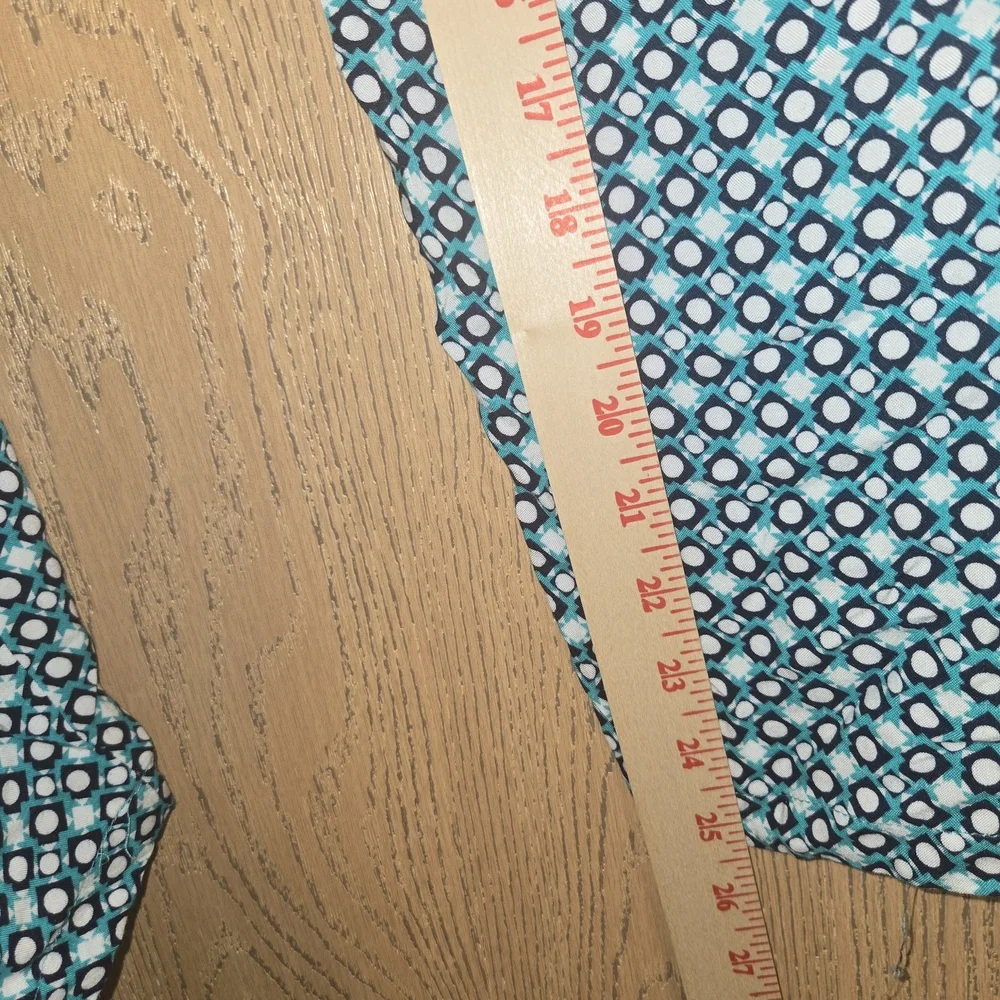 French Laundry Teal and White Geometric Joggers